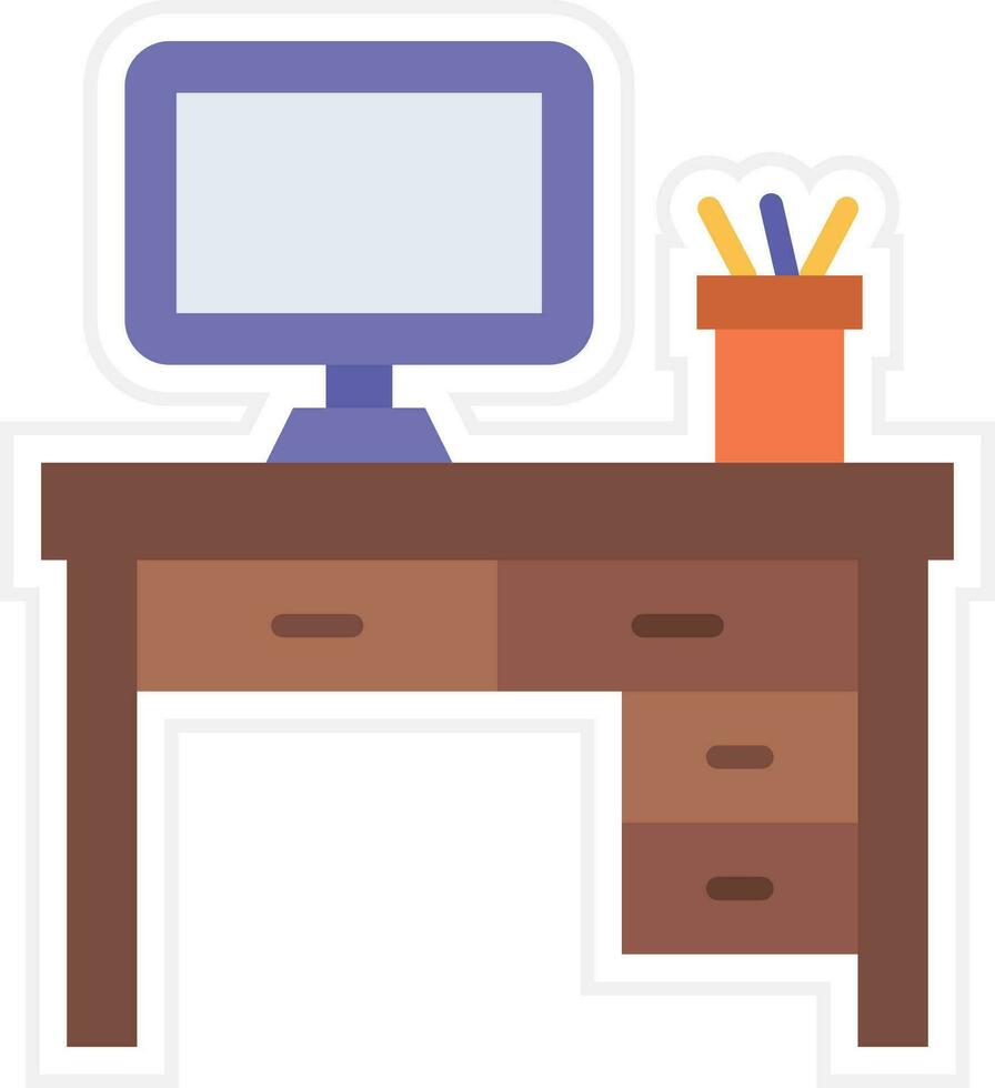 Desktop Table Vector Icon