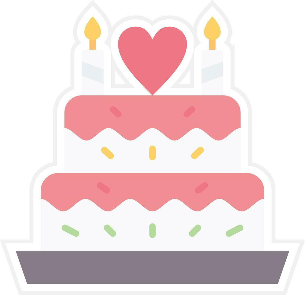 icono de vector de pastel de bodas