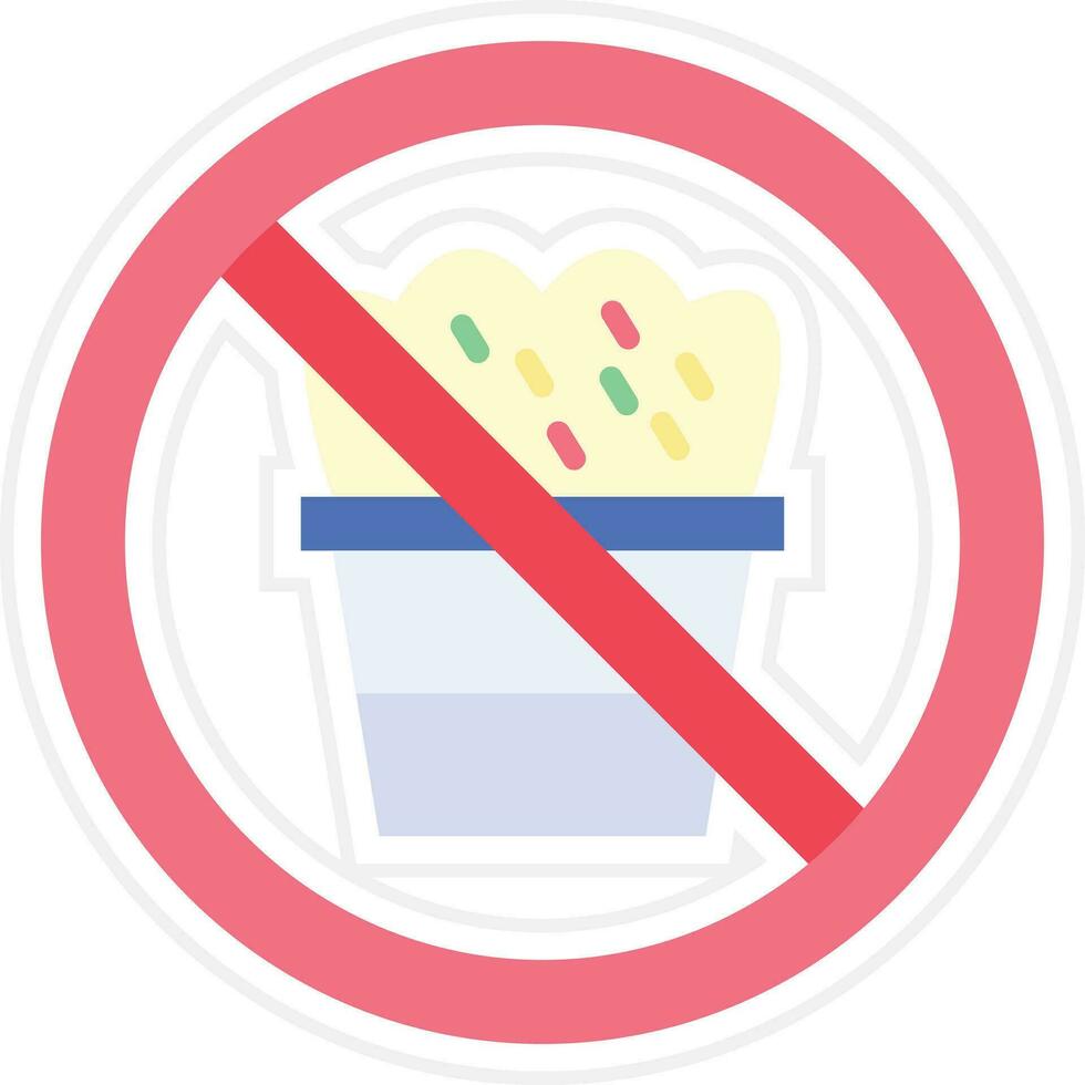 No dulce vector icono