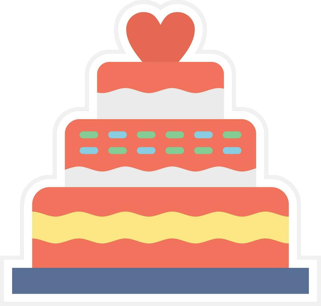 icono de vector de pastel de bodas