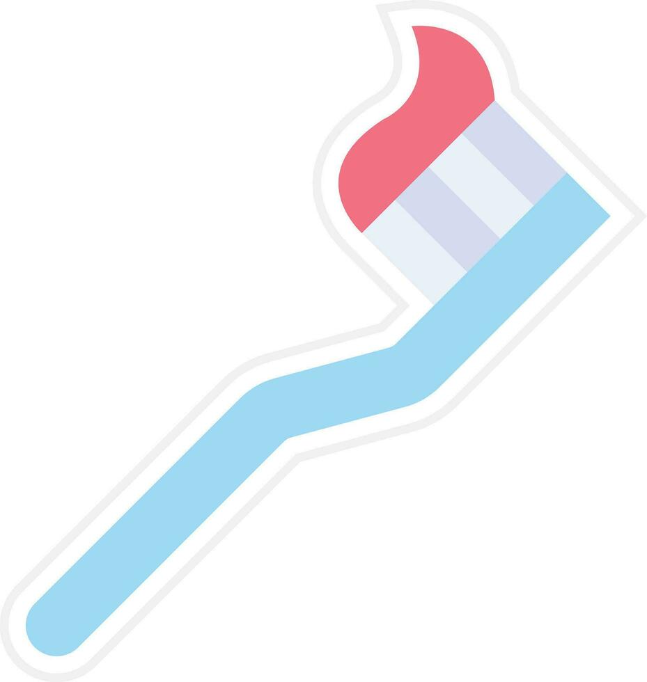Tooth Paste on Brush Vector Icon