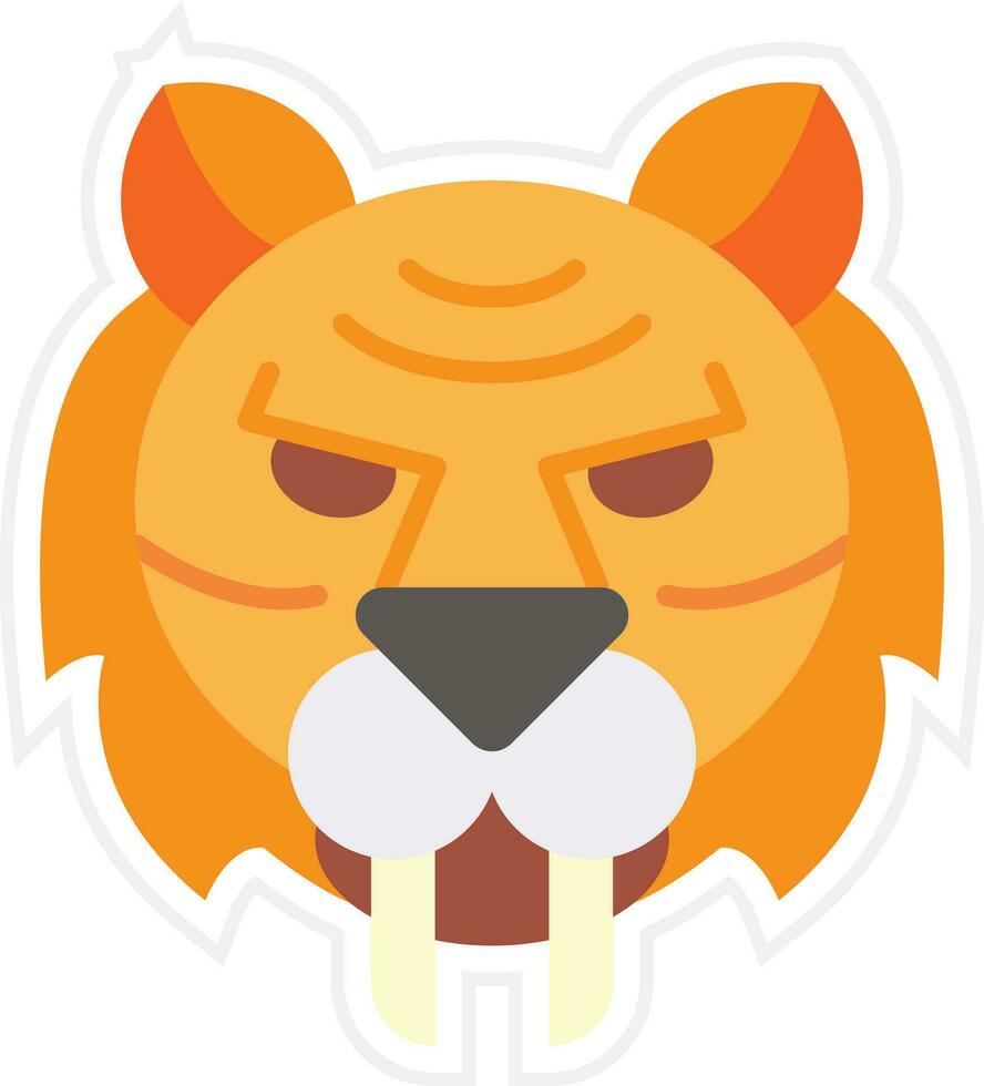 Saber Toothed Tiger Vector Icon