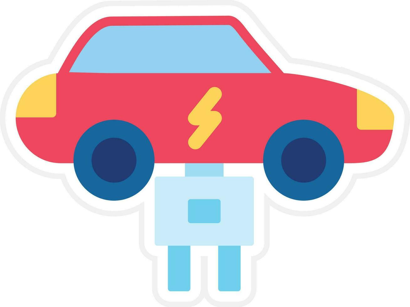 icono de vector de coche eléctrico