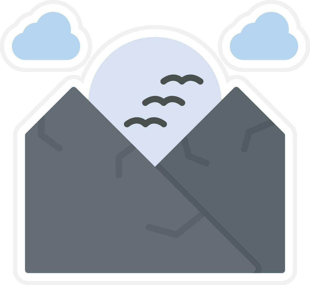 Sunset Landscape Vector Icon