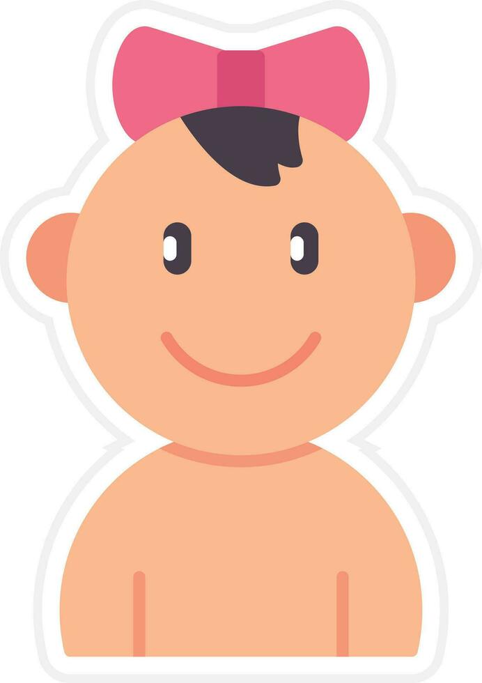 Baby Girl Vector Icon