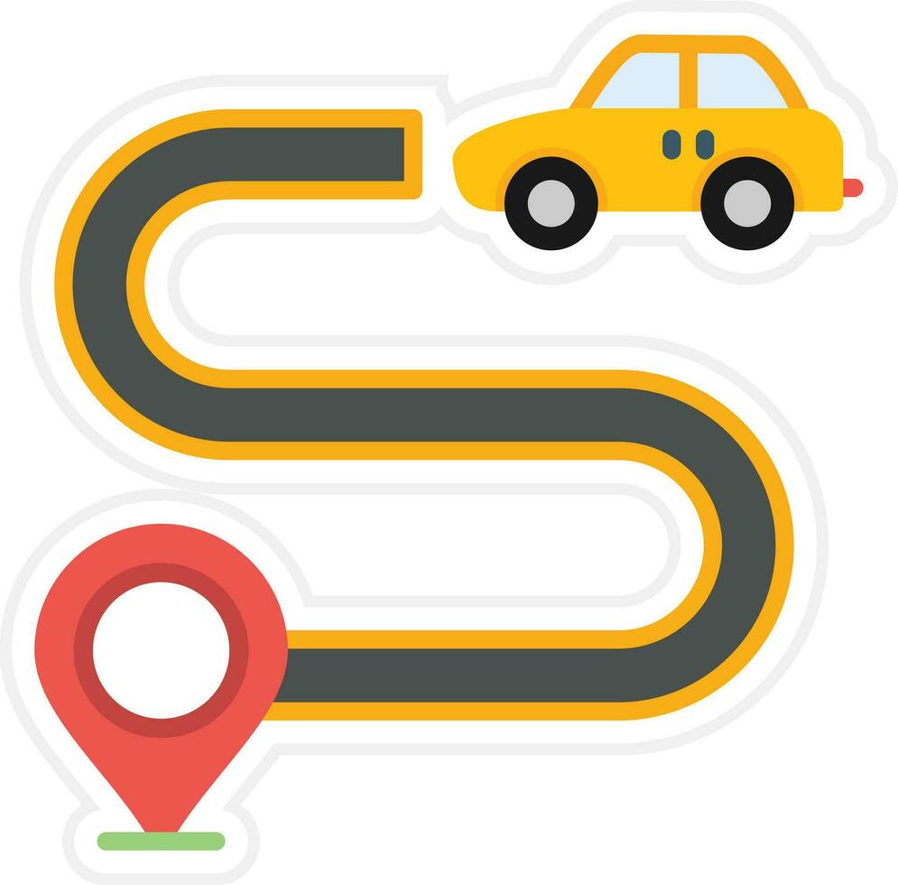 Driving Route Vector Icon