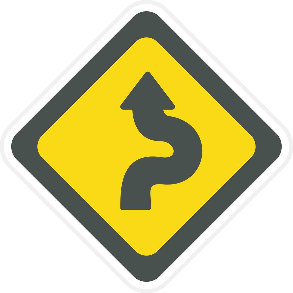 Windy Road Vector Icon