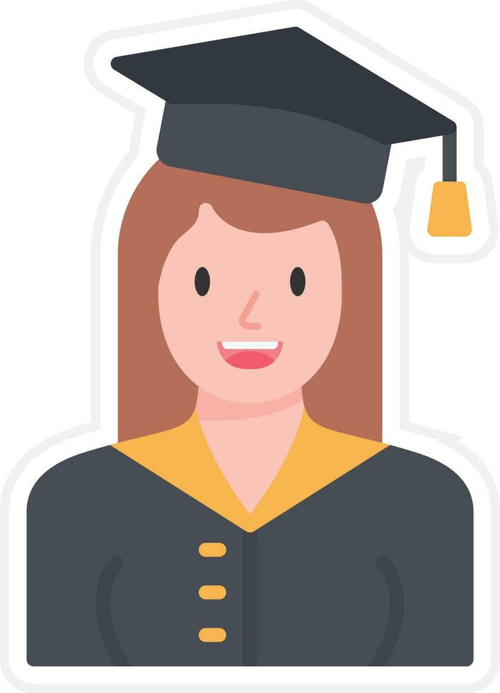 Graduated Lady Vector Icon