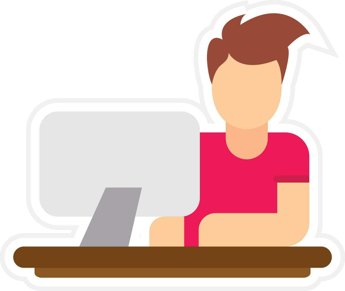 Working on Computer Vector Icon