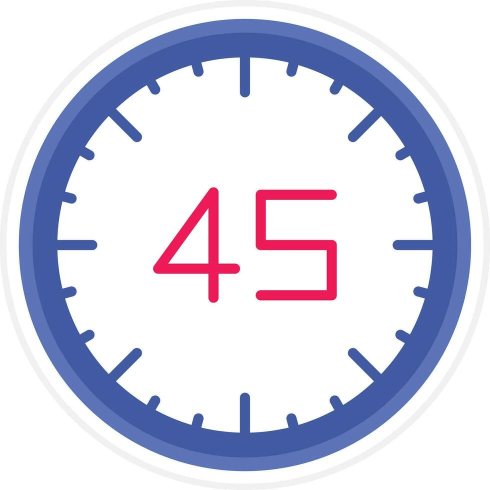 45 Minutes Vector Icon