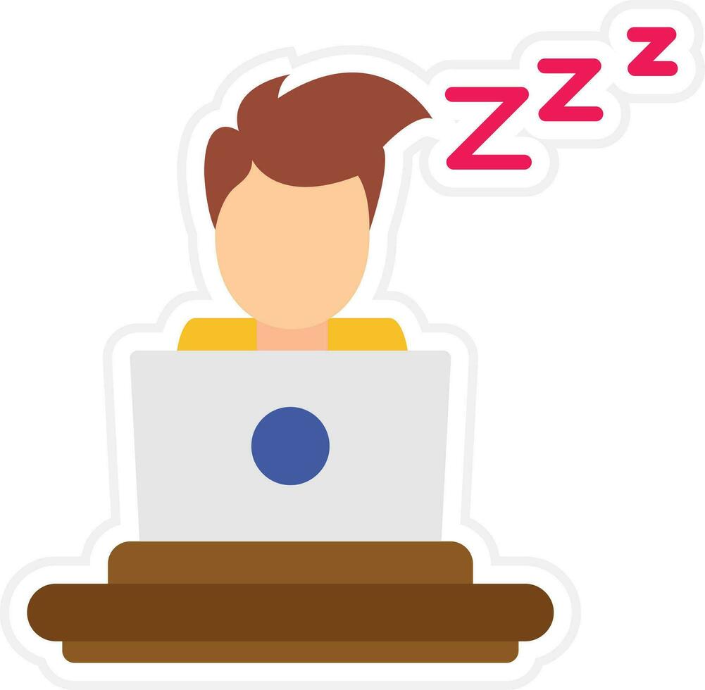 Sleepy Worker Vector Icon