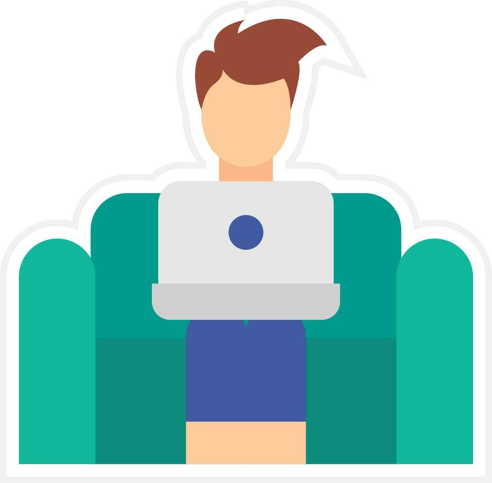 Working on Couch Vector Icon