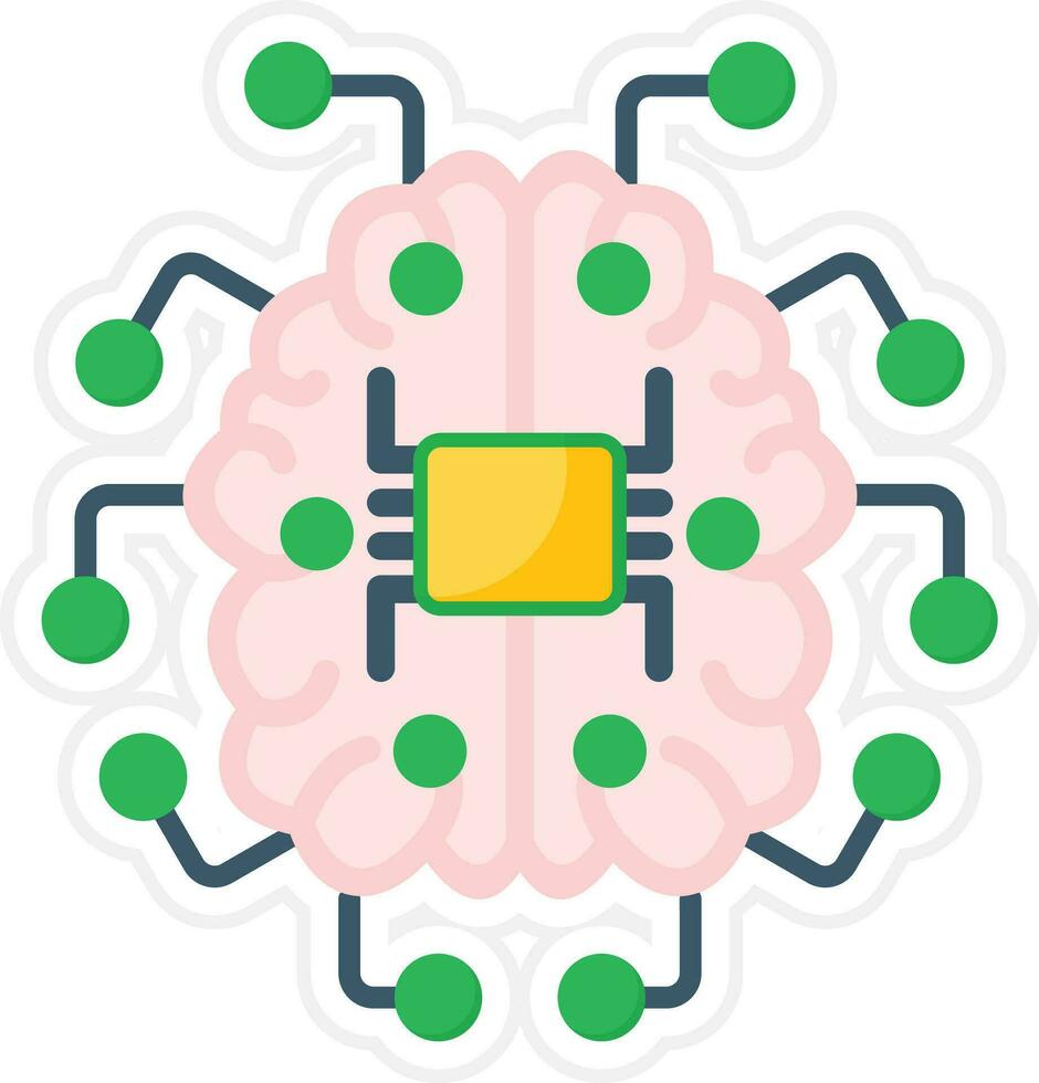 Brain Circuit Vector Icon