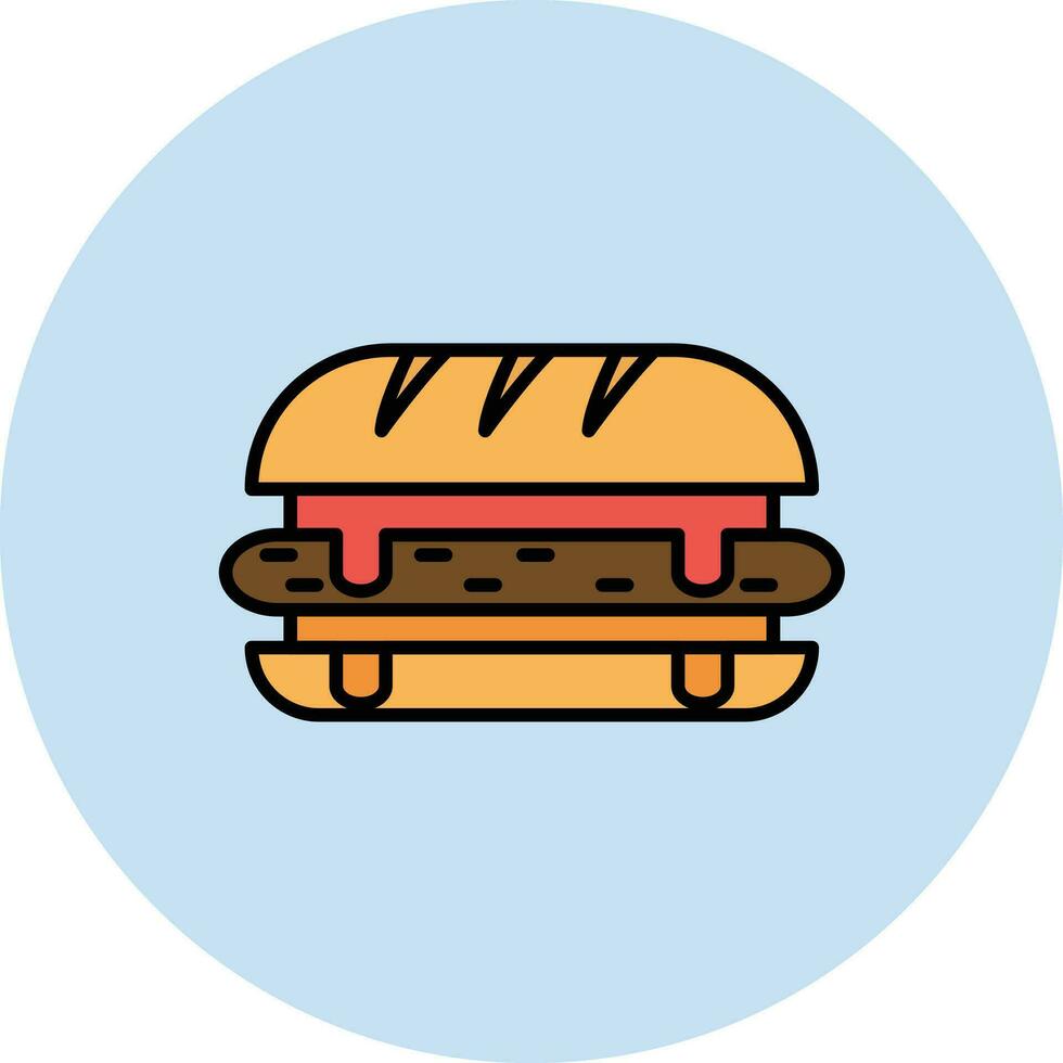 Deli Style Sandwich Vector Icon