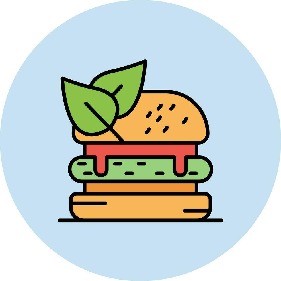 vegano hamburguesa vector icono