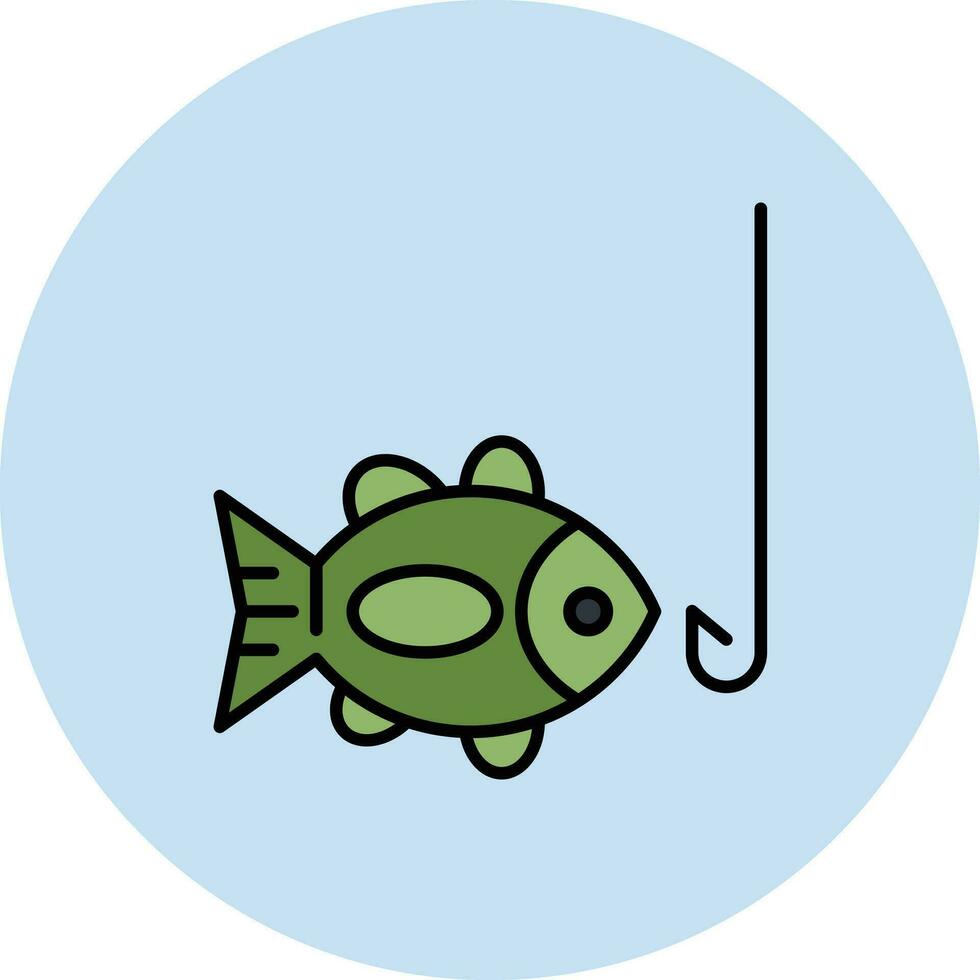 Hooked Fish Vector Icon