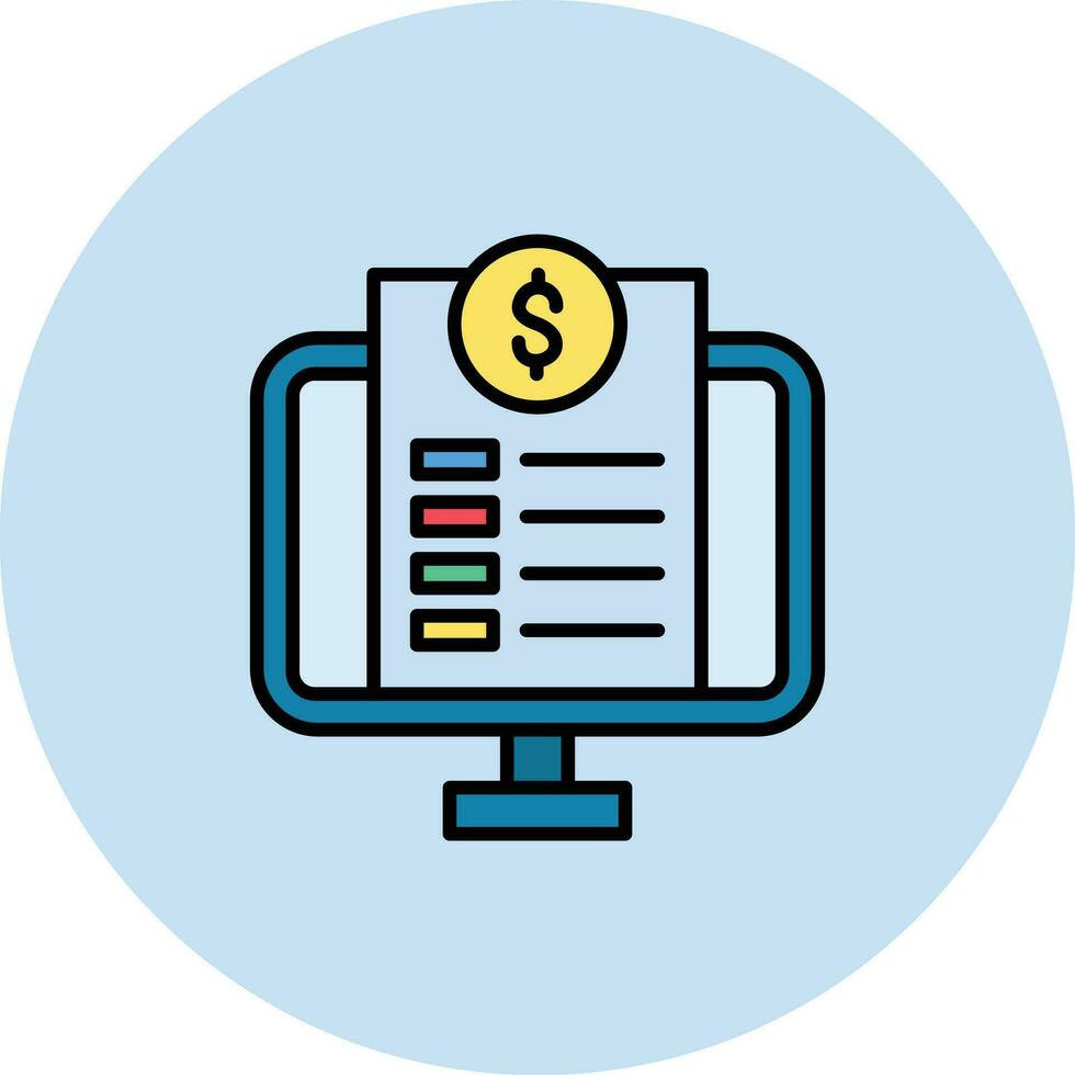 Online Invoice Vector Icon