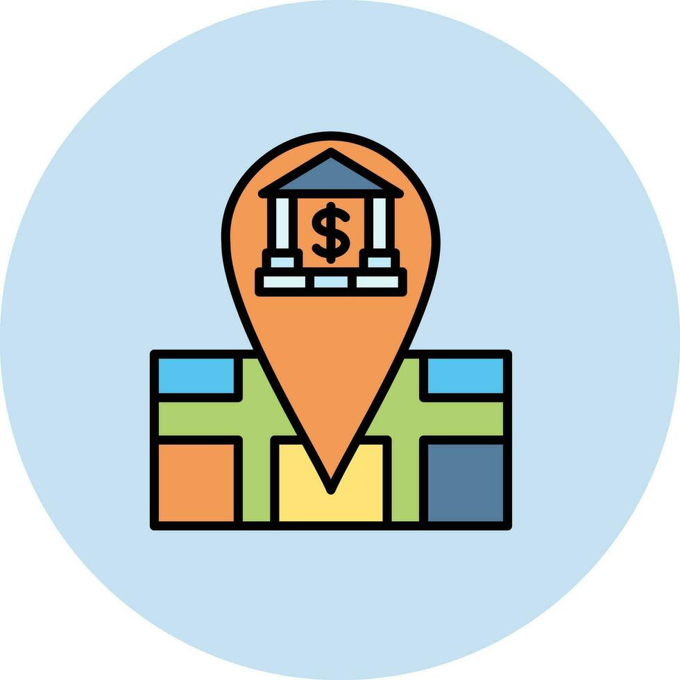 Bank Location Vector Icon