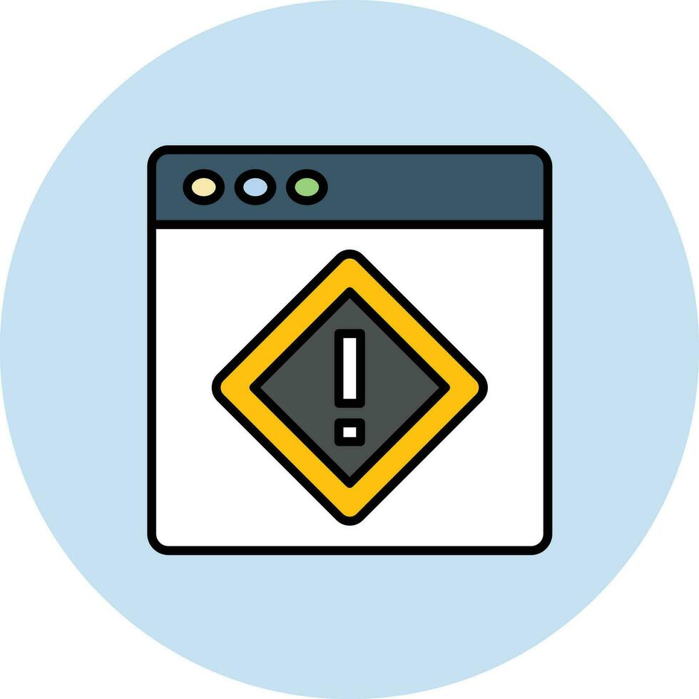 Web Warning Vector Icon