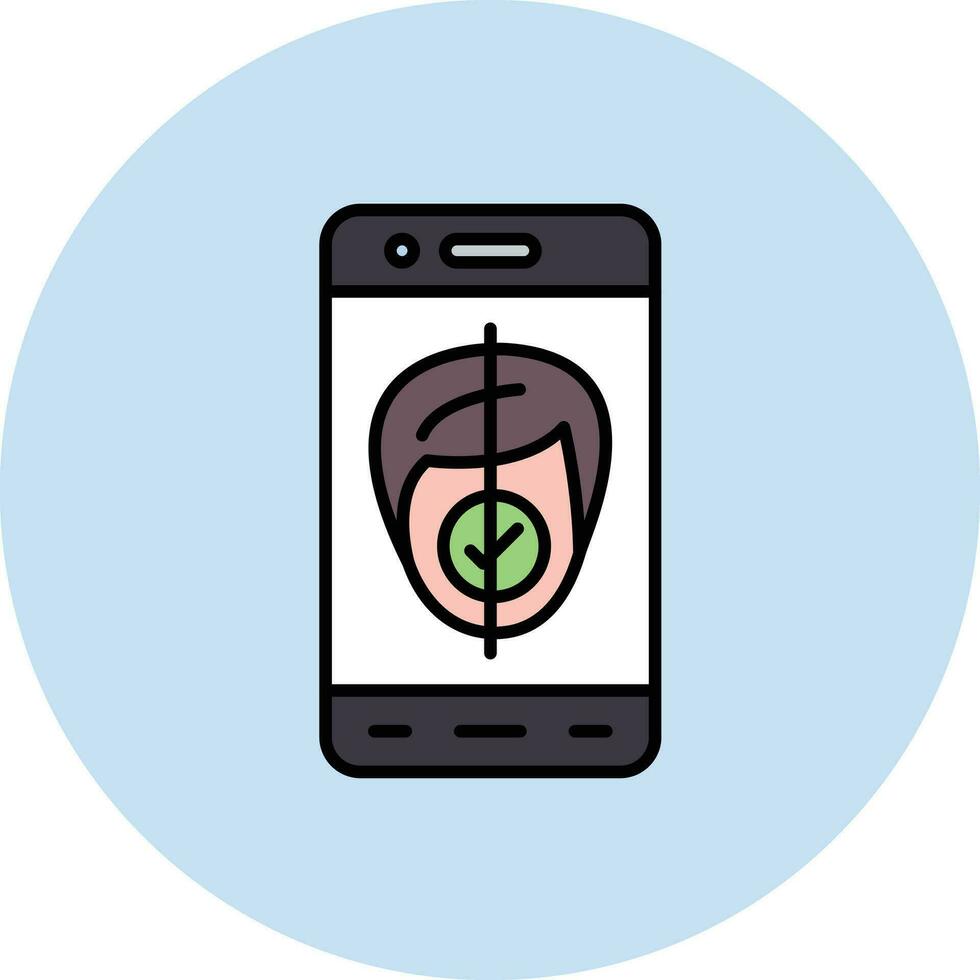 Mobile Face Scan Vector Icon
