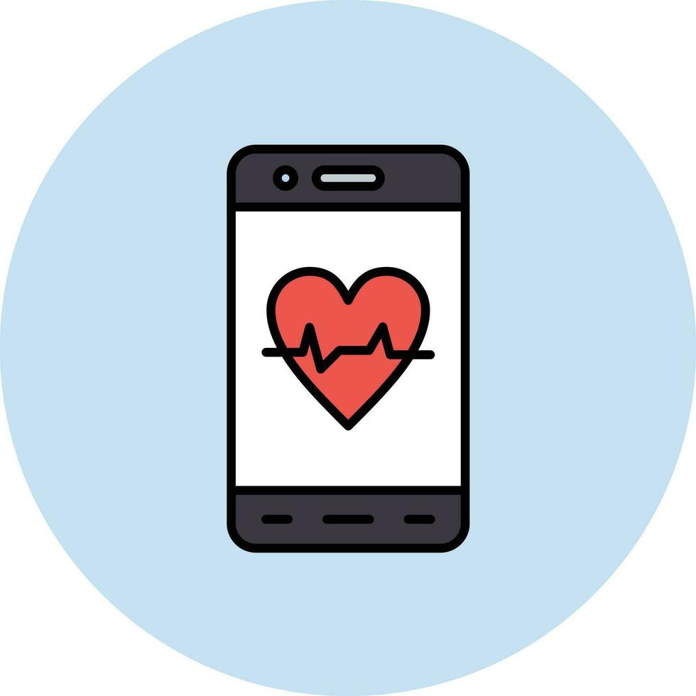 Mobile Heart Rate Vector Icon