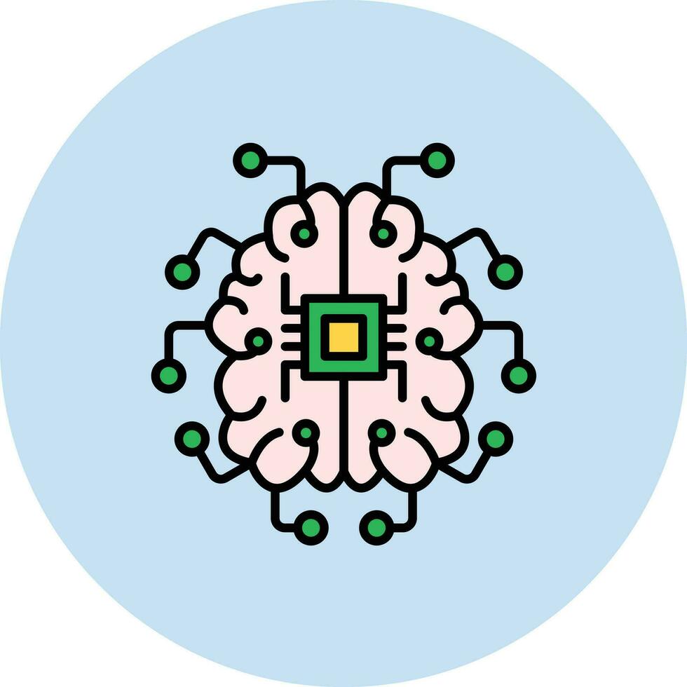 Brain Circuit Vector Icon