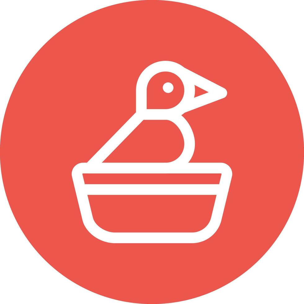 Bird on Flower Pot Vector Icon