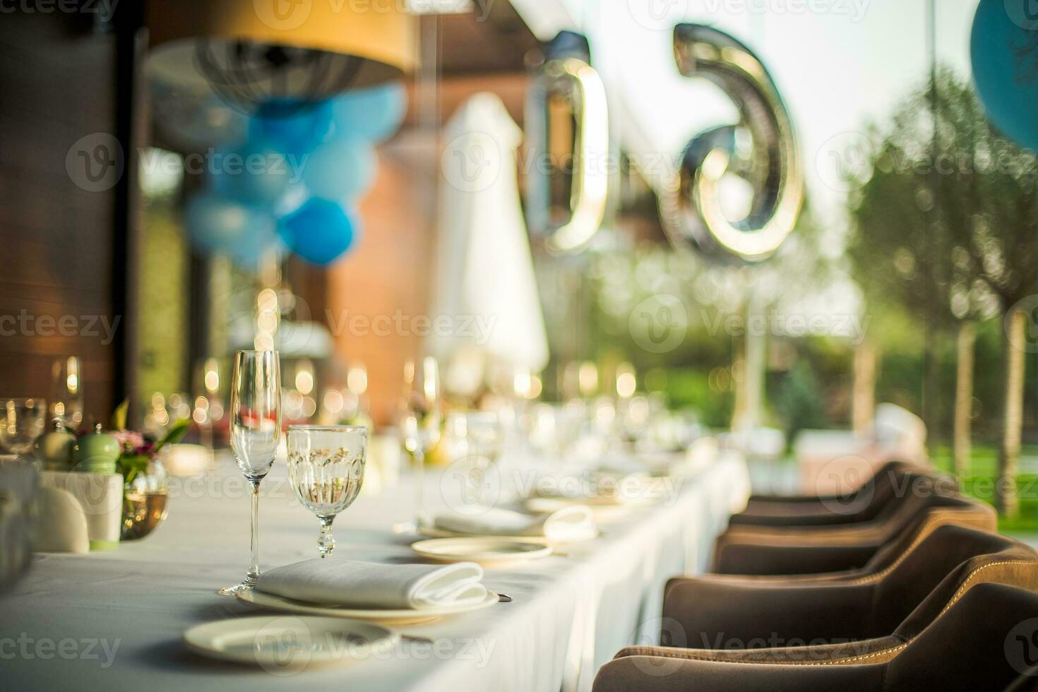 Festively served table for the 16th anniversary. photo