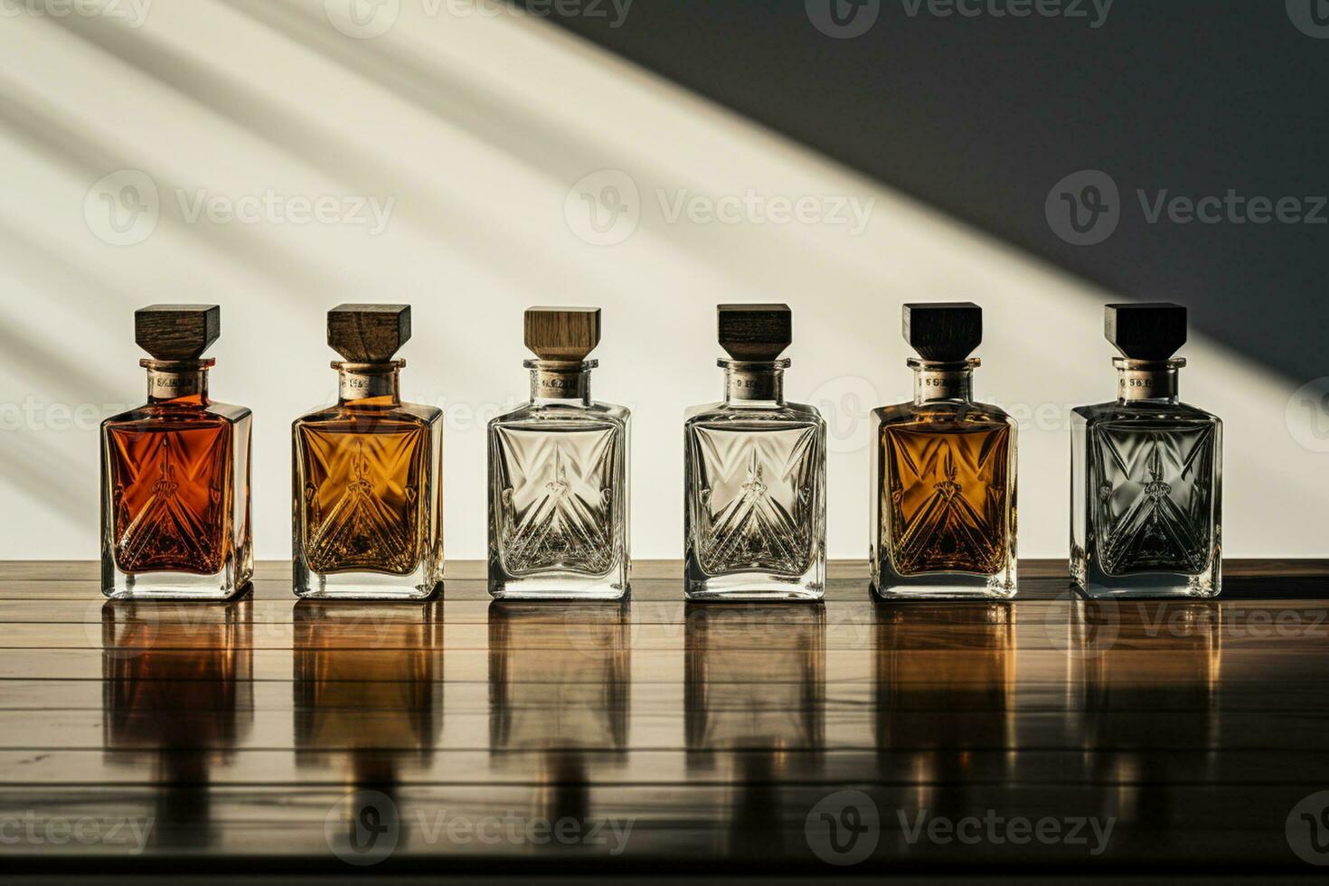 perfume bottles mockup for perfume product on the light tone background photo