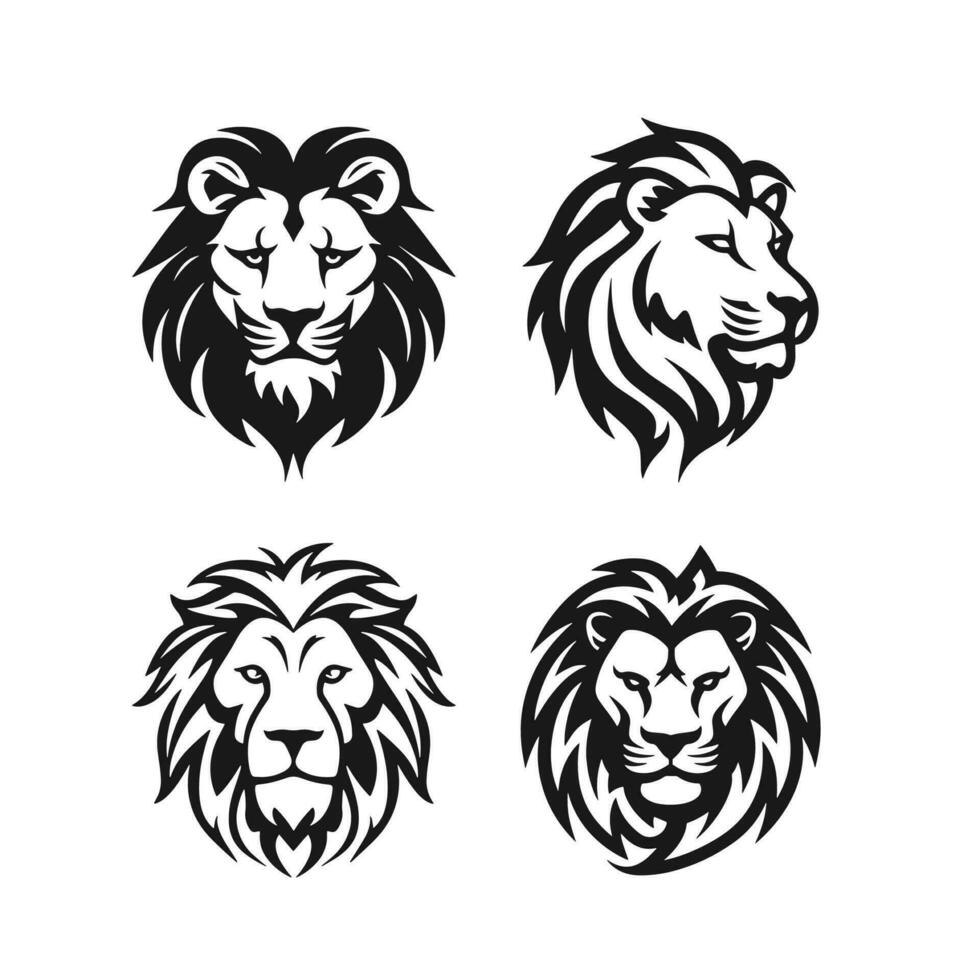 lion head silhouette vector