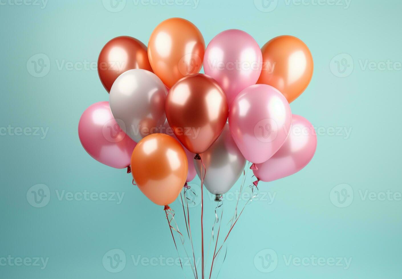 3d rendered pastel balloons on the pastel background ai generative photo