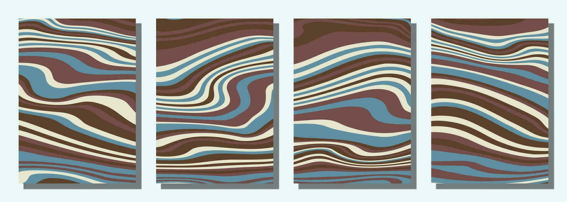 Abstract psychedelic groovy set background. vector