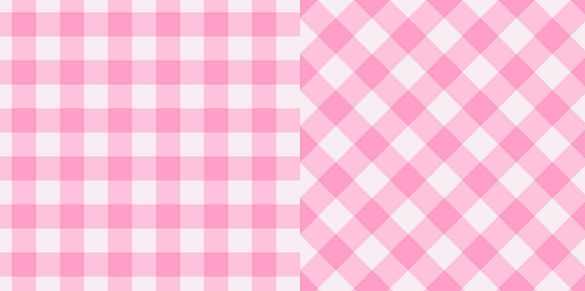 Gingham checkered plaid pattern in pink use for tablecloth, gift paper, napkin, blanket, scarf, textile and etc. vector