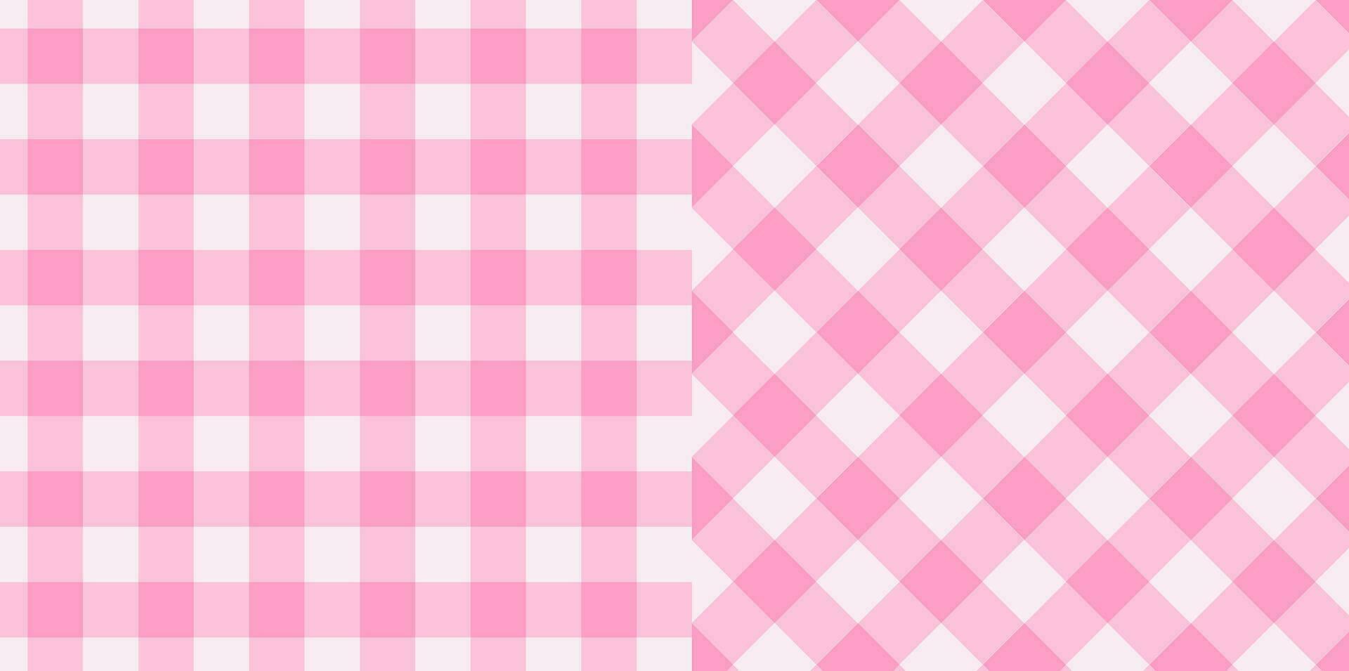 Gingham checkered plaid pattern in pink use for tablecloth, gift paper, napkin, blanket, scarf, textile and etc. vector