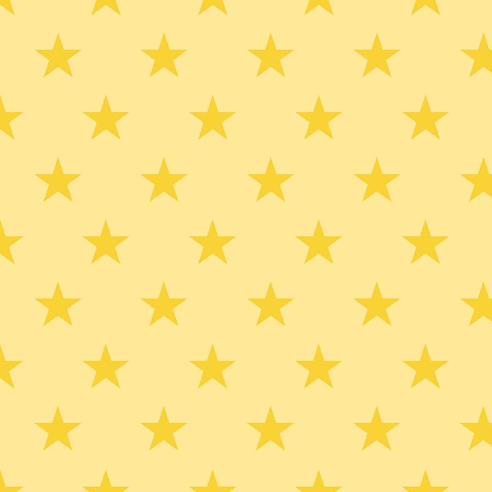 Seamless star pattern on yellow background use for background design, print, social networks, packaging, textile, web, cover, banner and etc. vector