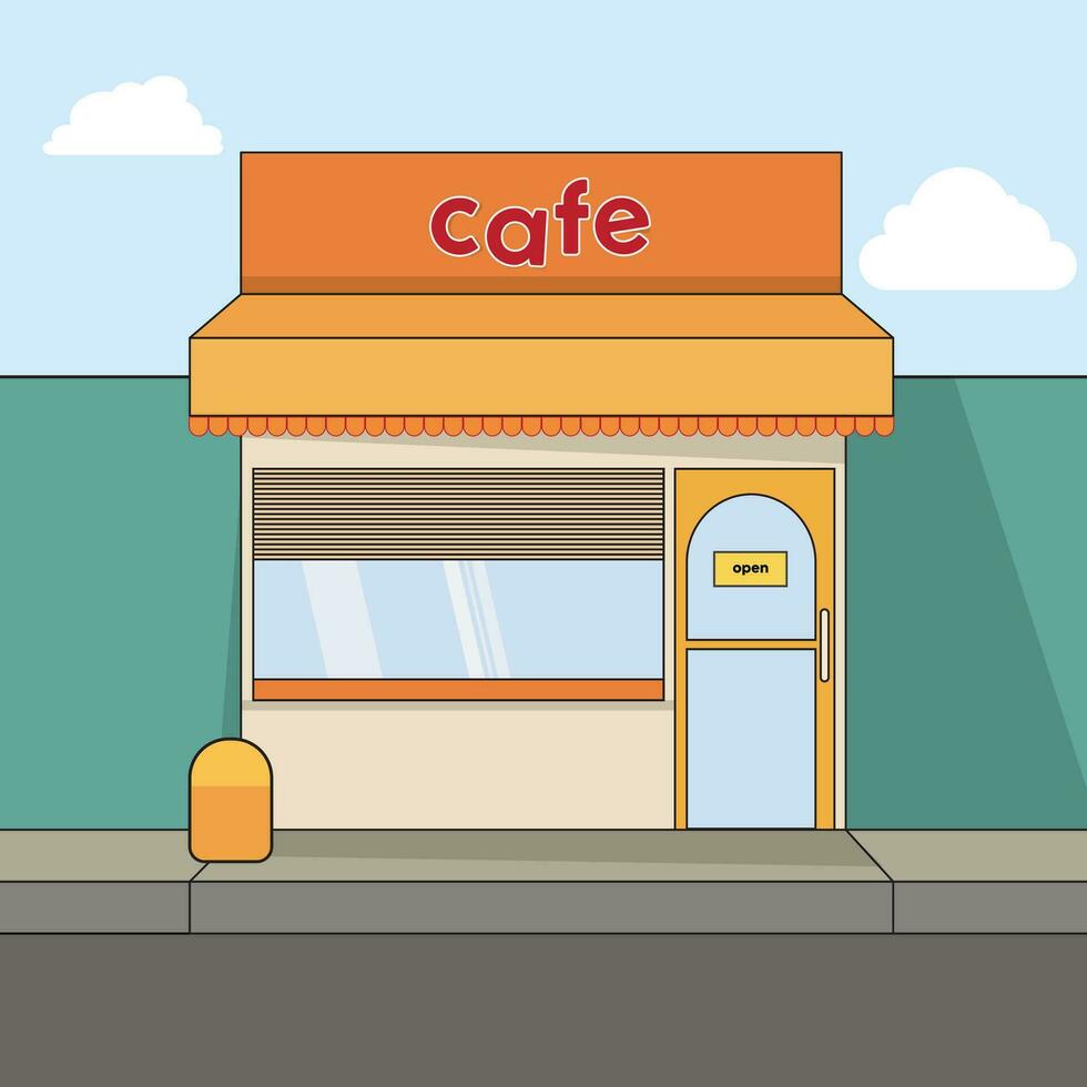 Cafe illustration vector free