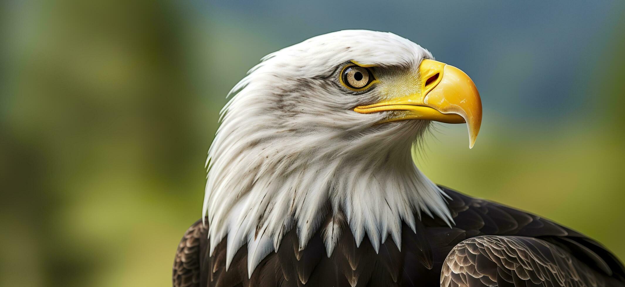 Portrait of an american bald eagle, wildlife. Generative AI photo