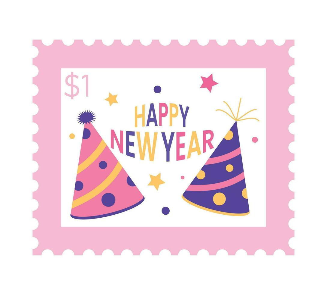 New Year Celebration theme vector art. Decoration in simple art style