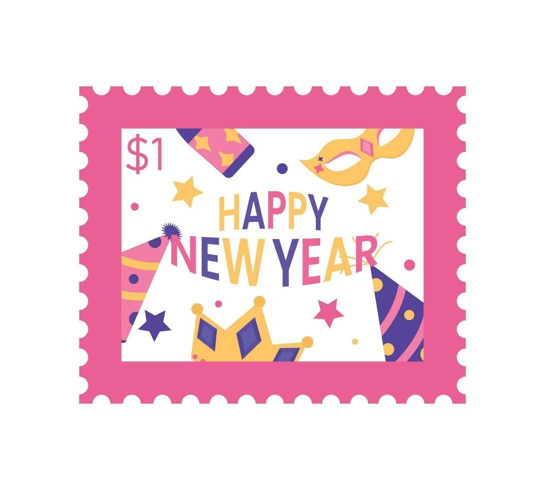 New Year Celebration theme vector art. Decoration in simple art style