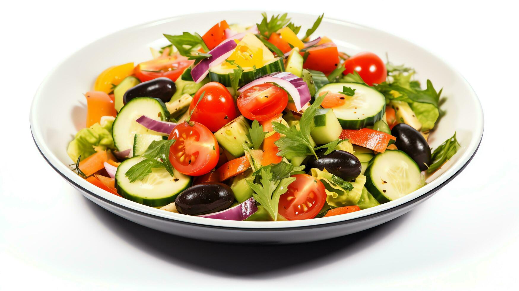 vegetable salad white background Generate AI photo