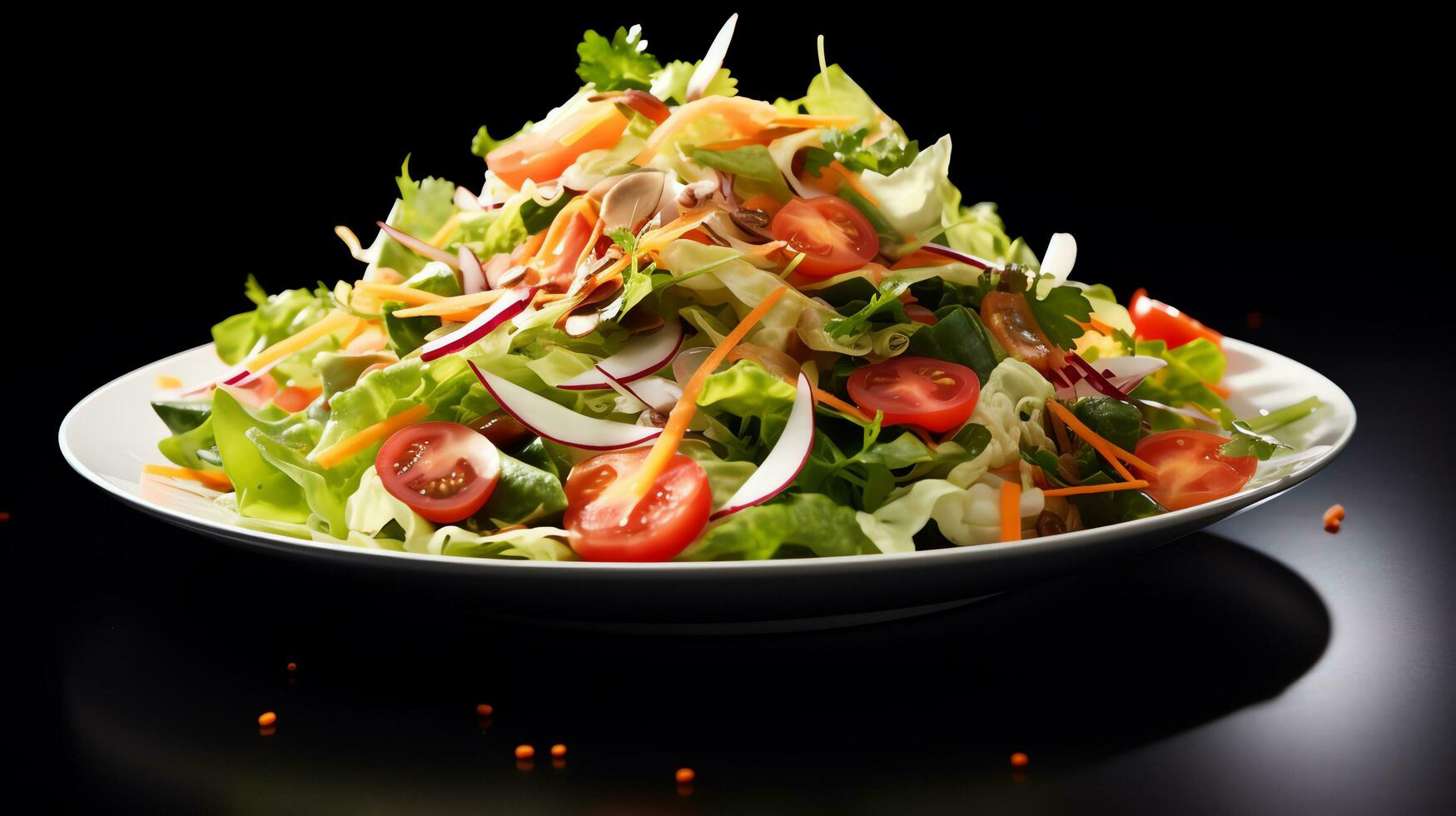 vegetable salad white background Generate AI photo