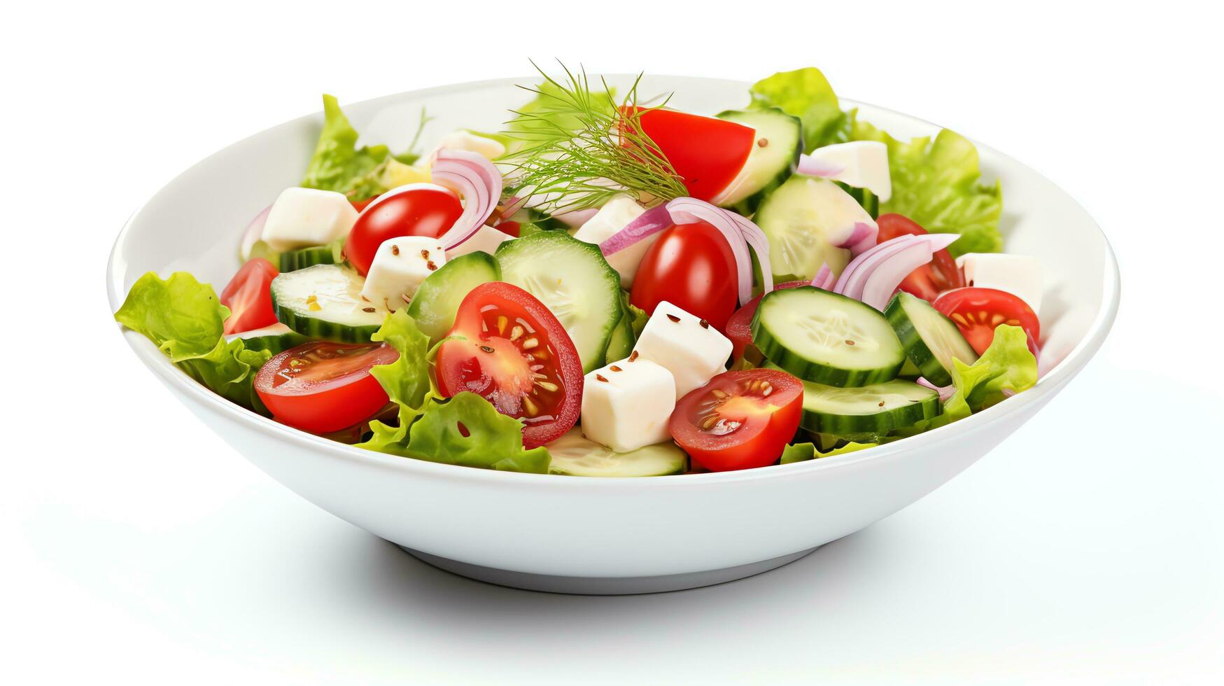 vegetable salad white background Generate AI photo