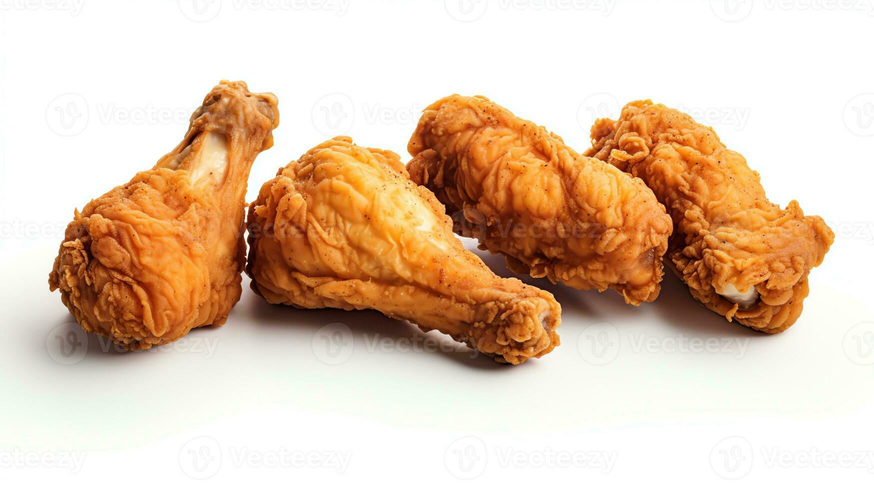 Fried chicken legs on a white background Generate AI photo