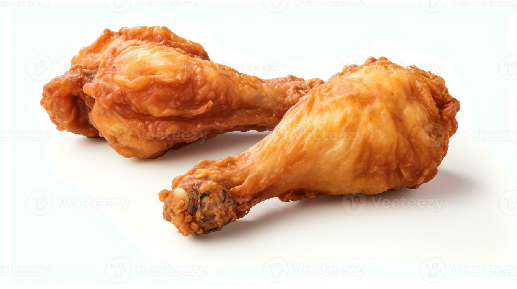 Fried chicken legs on a white background Generate AI photo