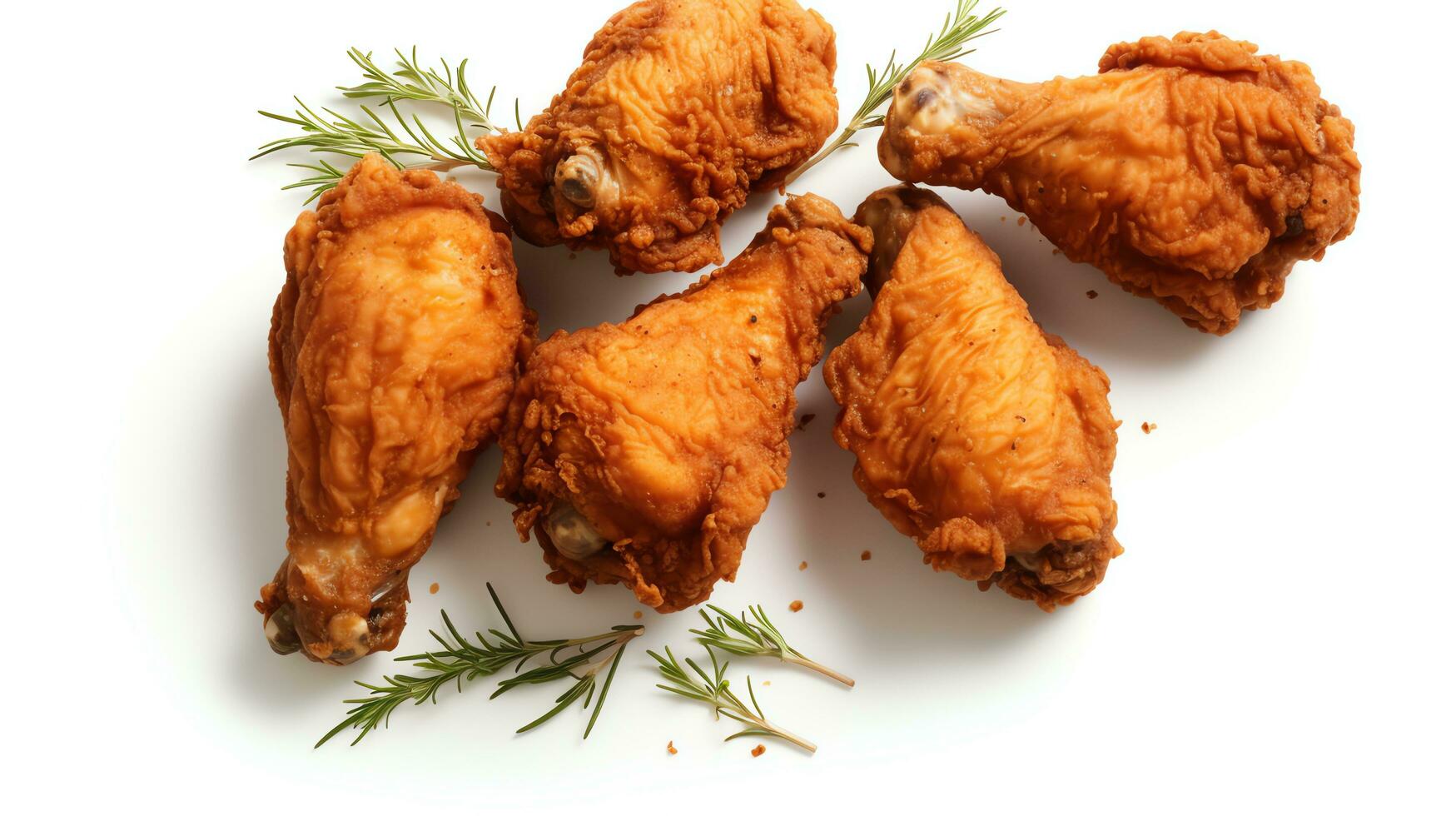 Fried chicken legs on a white background Generate AI photo