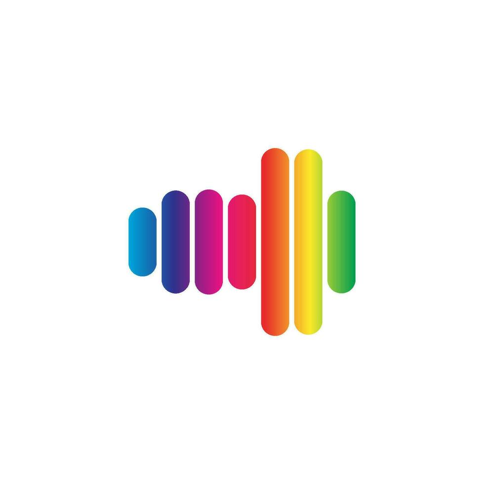 Sound wave illustration logo vector icon template. Audio colorful wave logo. Vector equalizer element