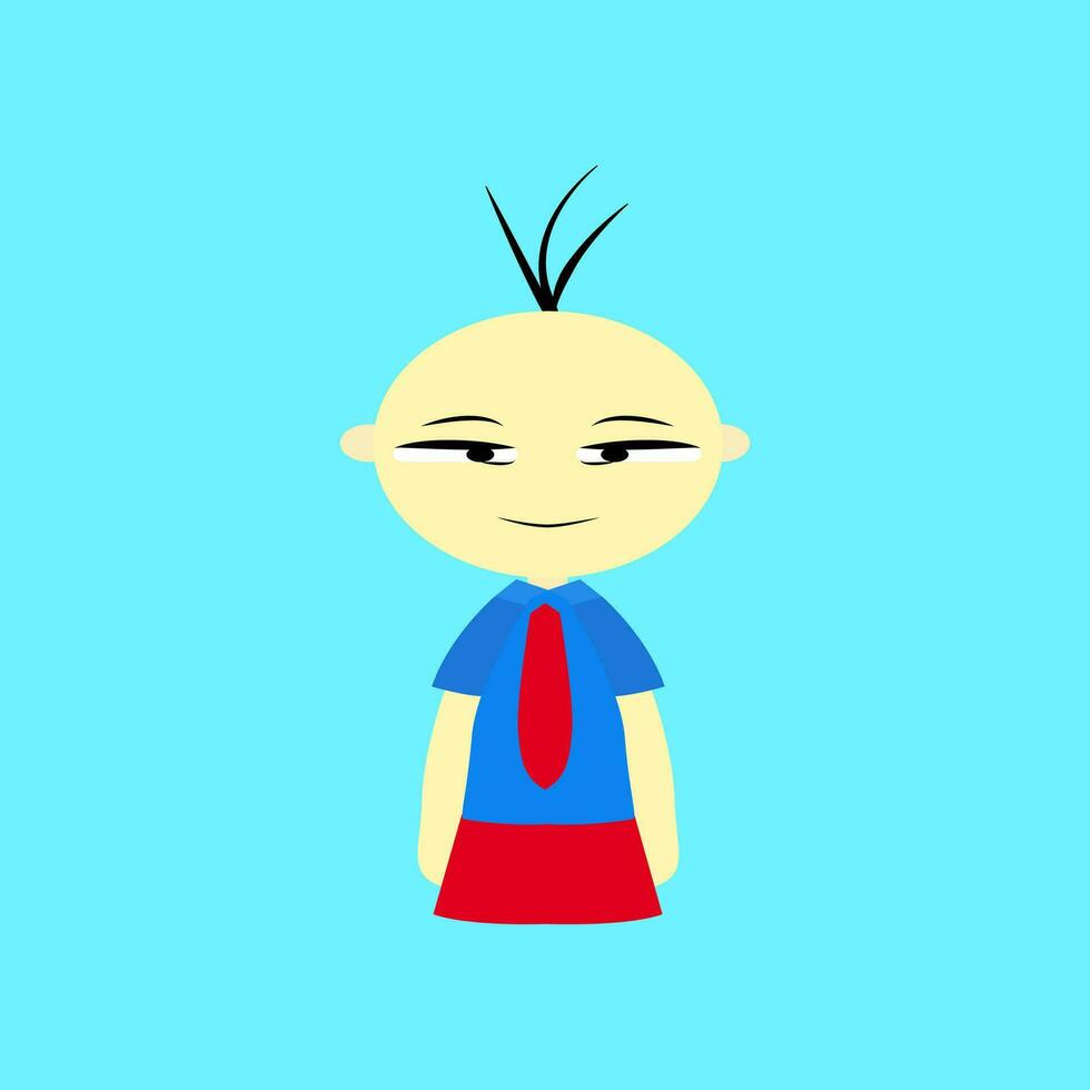 dibujos animados personaje con un rojo Corbata y azul camisa vector