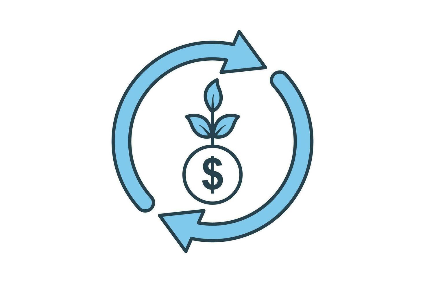 return investment icon. icon related to investment and financial concepts. Flat line icon style. Simple vector design editable