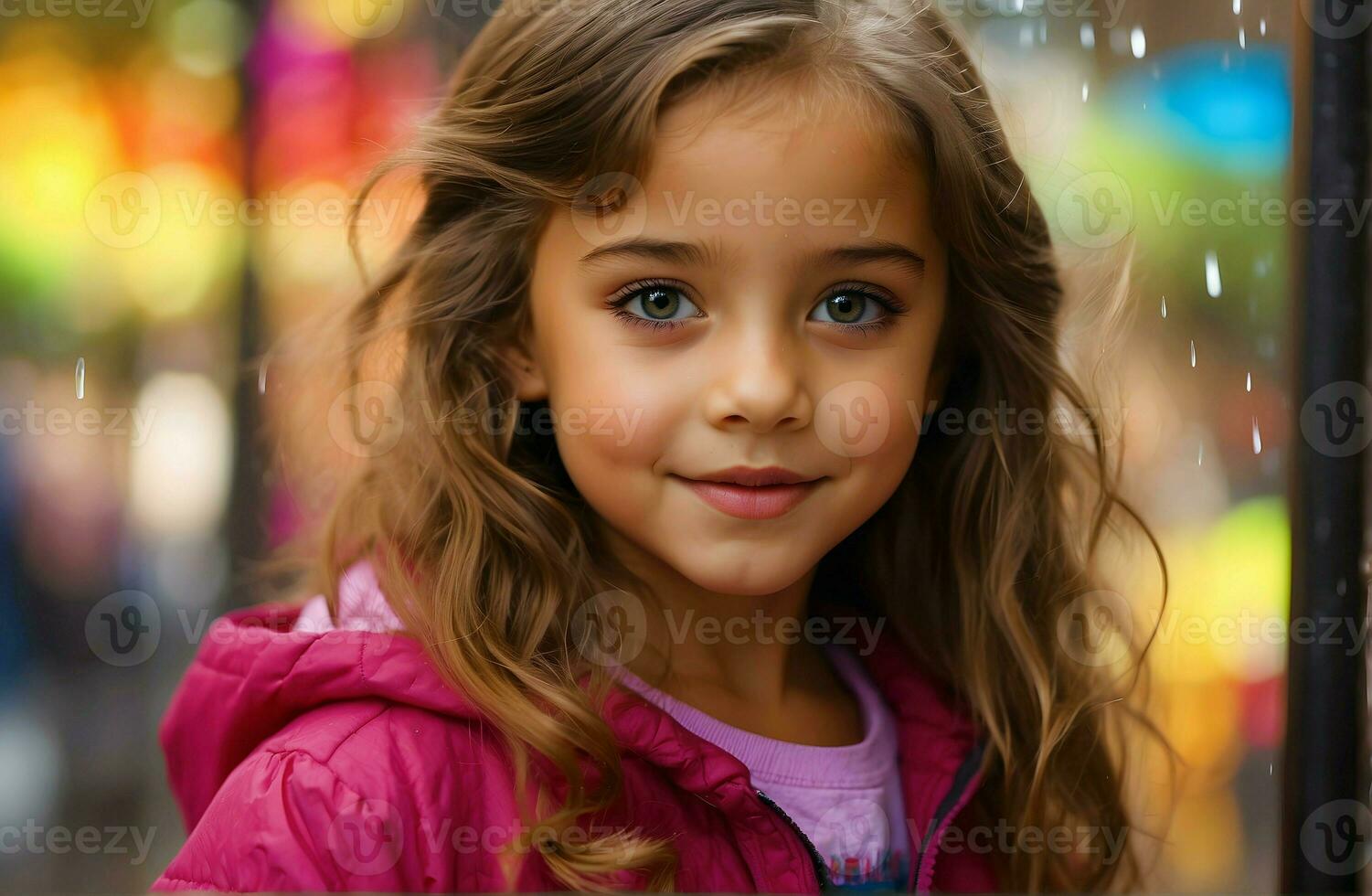 Ai generative Portrait of adorable little baby isolated on colorful background, people banner with copy space text photo