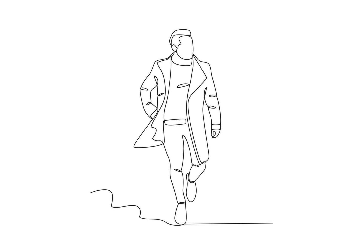 un hombre vistiendo un elegante invierno chaqueta vector